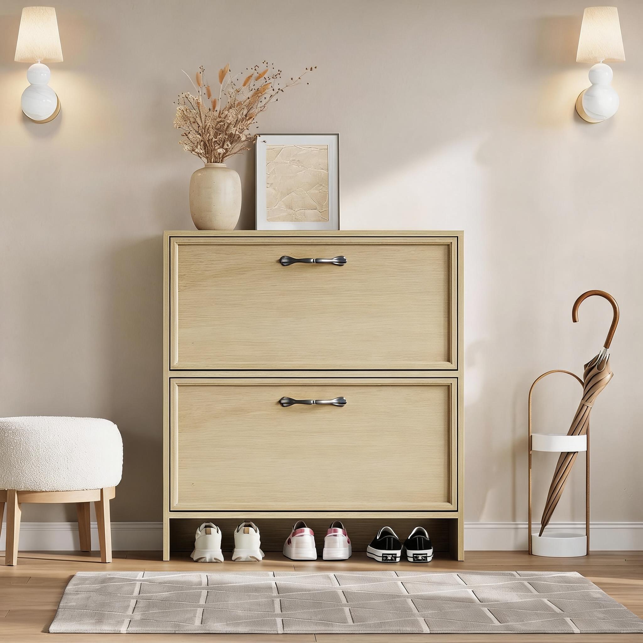 2 Flip Drawer Shoe Cabinet Wit - Shoe Rack Cabinet Narrow Entryway review and price