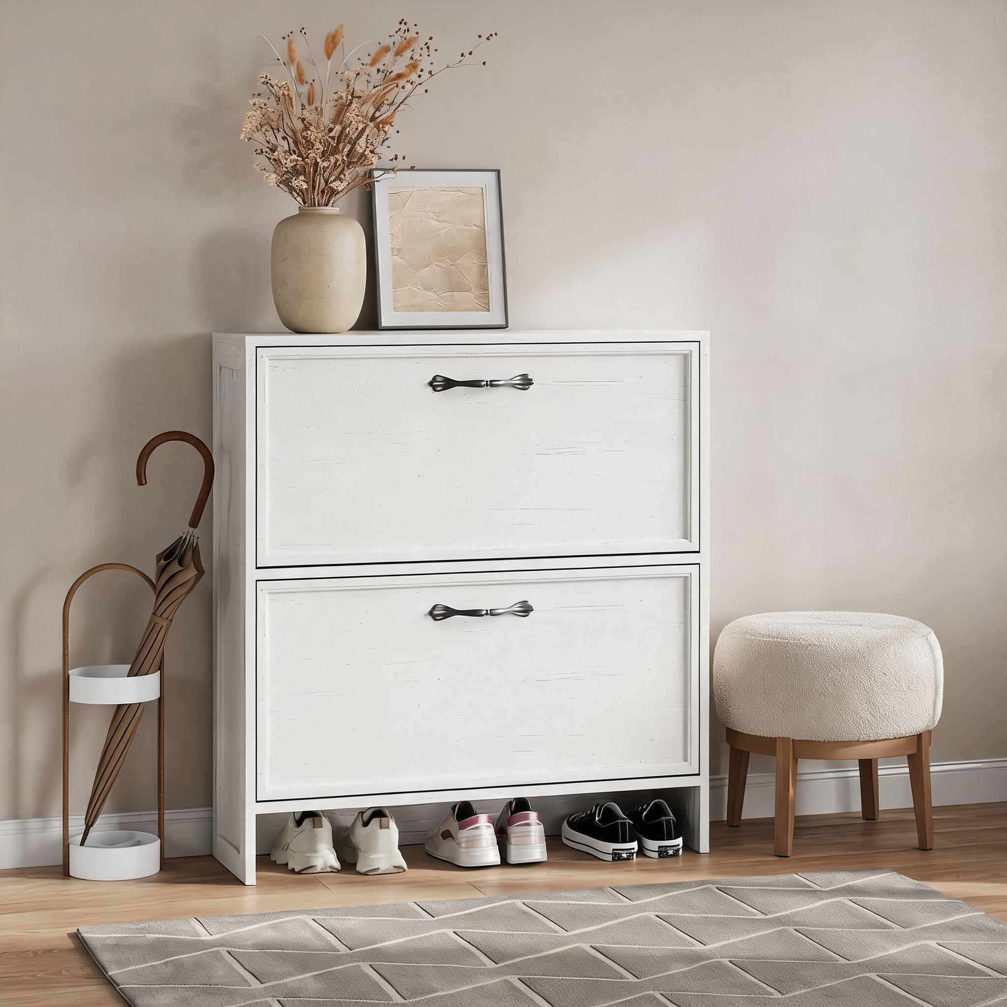 2 Flip Drawer Shoe Cabinet Wit - Shoe Rack Cabinet Narrow Entryway review and price