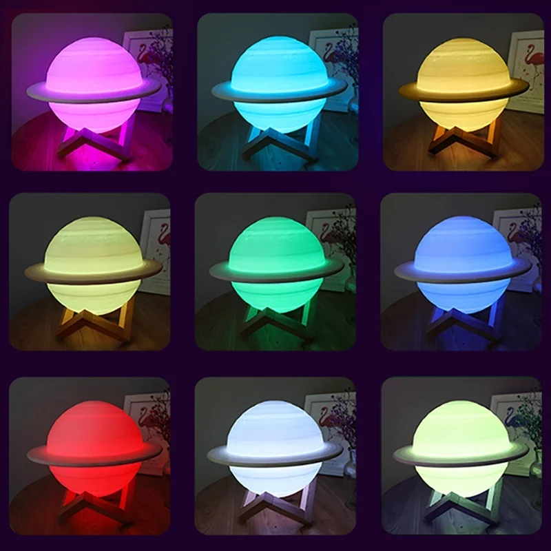 LED Night Light 3D Print Satur - Floating Nightstand With Led Light review and price