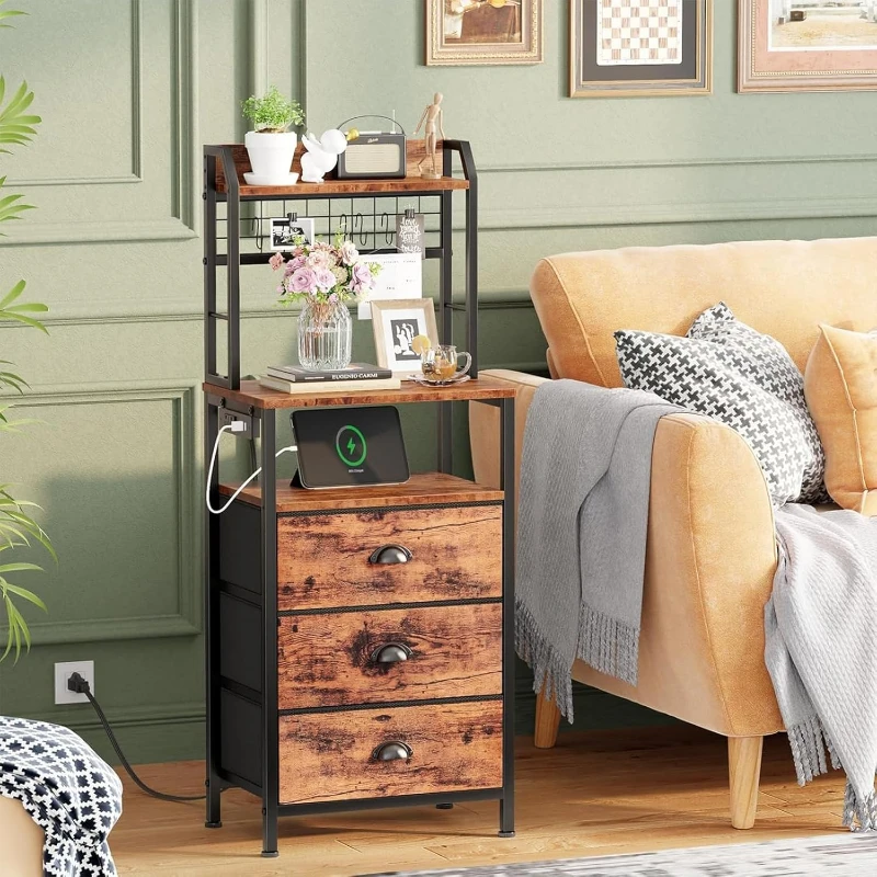 40'' Tall Nightstand With Char - Solid Wood Nightstand 2 Drawers review and price