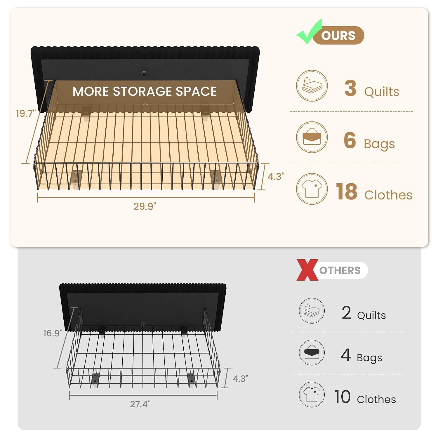 King Size Bed Frame with 4 Ove - King Size Bed Frame With Storage Drawers review and price