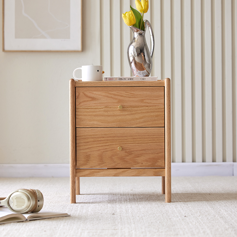 Solid Oak Wood Bedroom Furnitu - Solid Wood Nightstand 2 Drawers review and price
