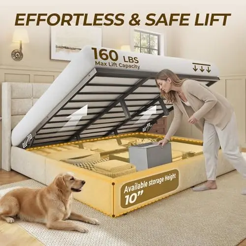 King Size Lift Up Storage Bed  - Gas Lift Storage Bed Hydraulic review and price