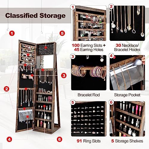 Jewelry Armoire with Full Leng - Full Length Mirror Jewelry Armoire review and price