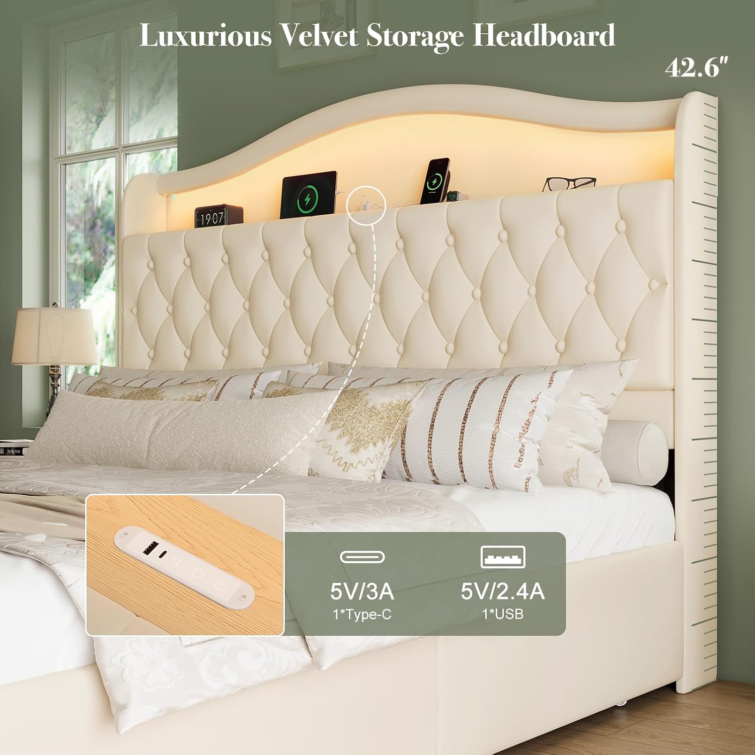 King Size Platform Bed Frame W - King Size Bed Frame With Storage Drawers review and price