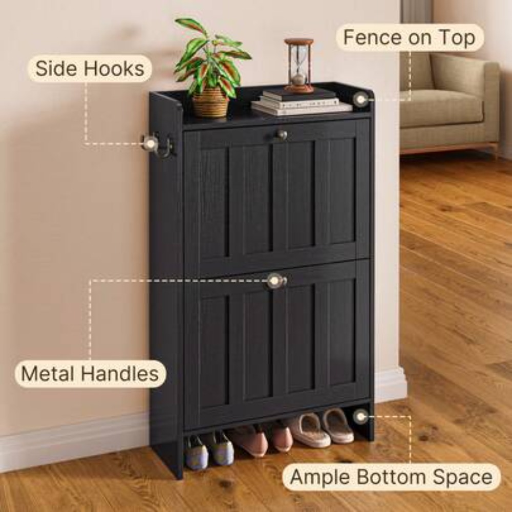 Freestanding Narrow Shoe Cabin - Shoe Rack Cabinet Narrow Entryway review and price
