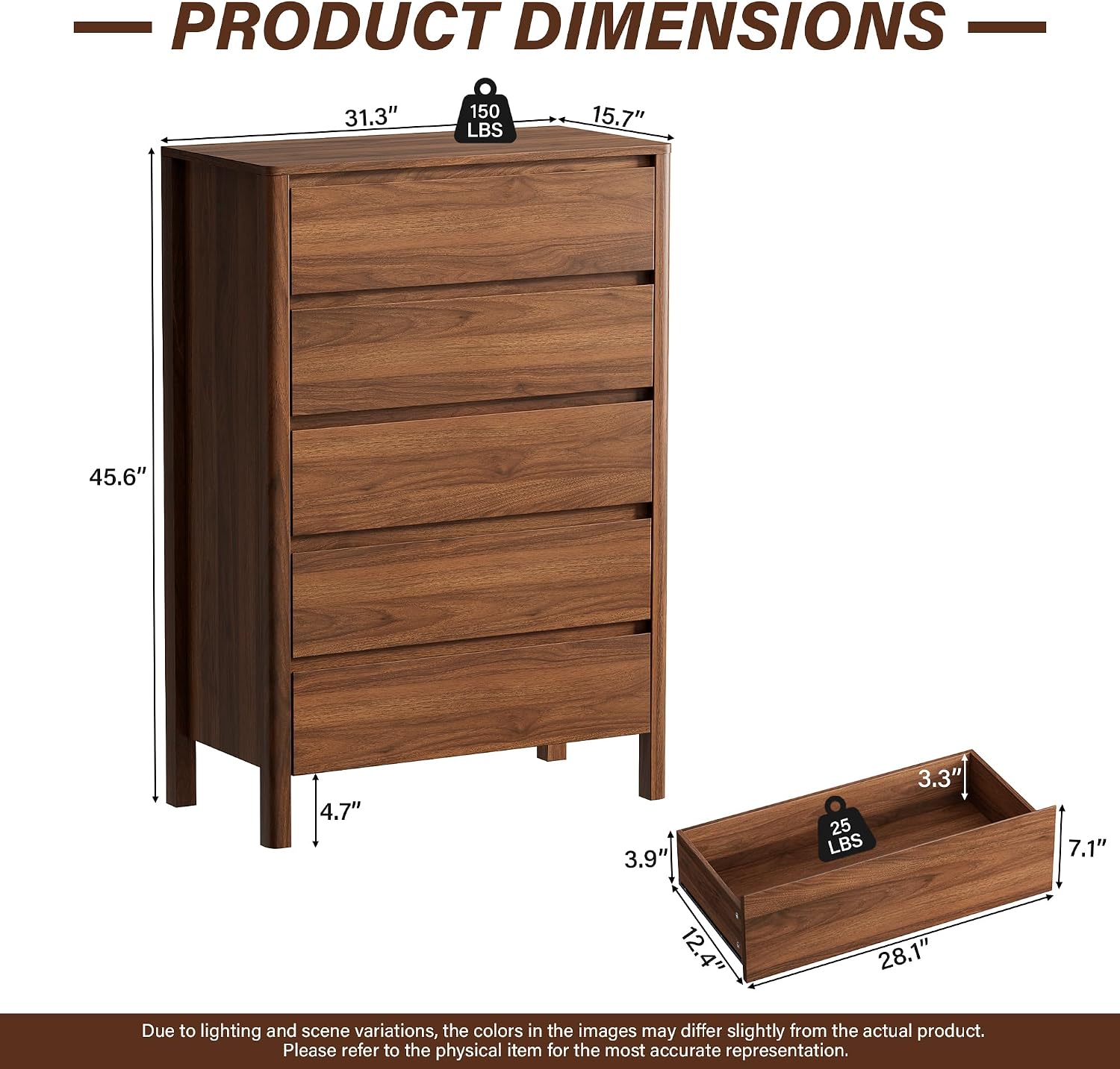 Five Drawer Wooden Storage Cab - Bedroom Furniture review and price