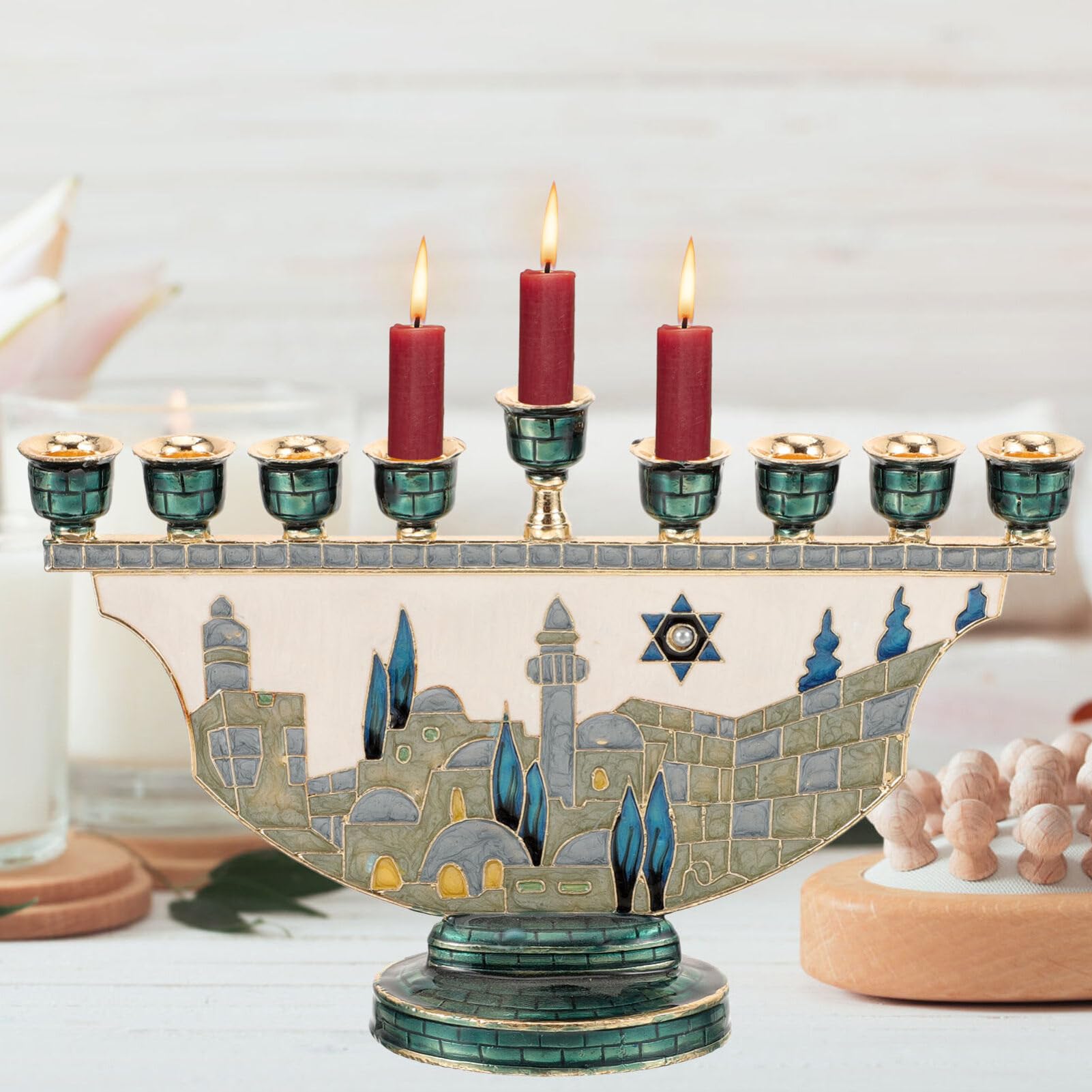 9 Branch Hanukkah Menorah Jeru - Tables review and price
