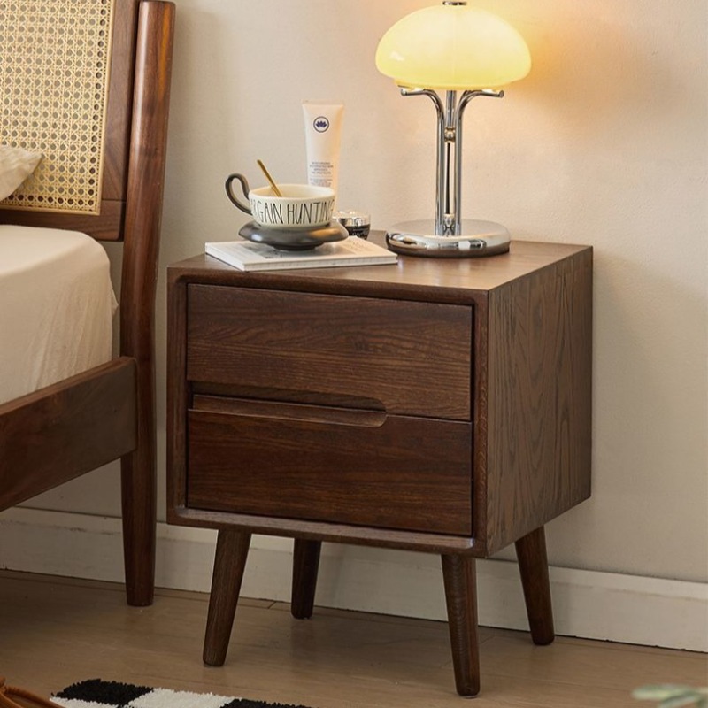 Wooden Bedside Tables Vintage  - Solid Wood Nightstand 2 Drawers review and price