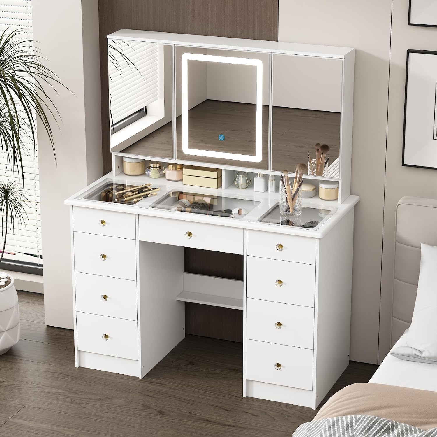 Vanity Desk with Mirror and Li - Dressing Table Vanity With Lighted Mirror review and price