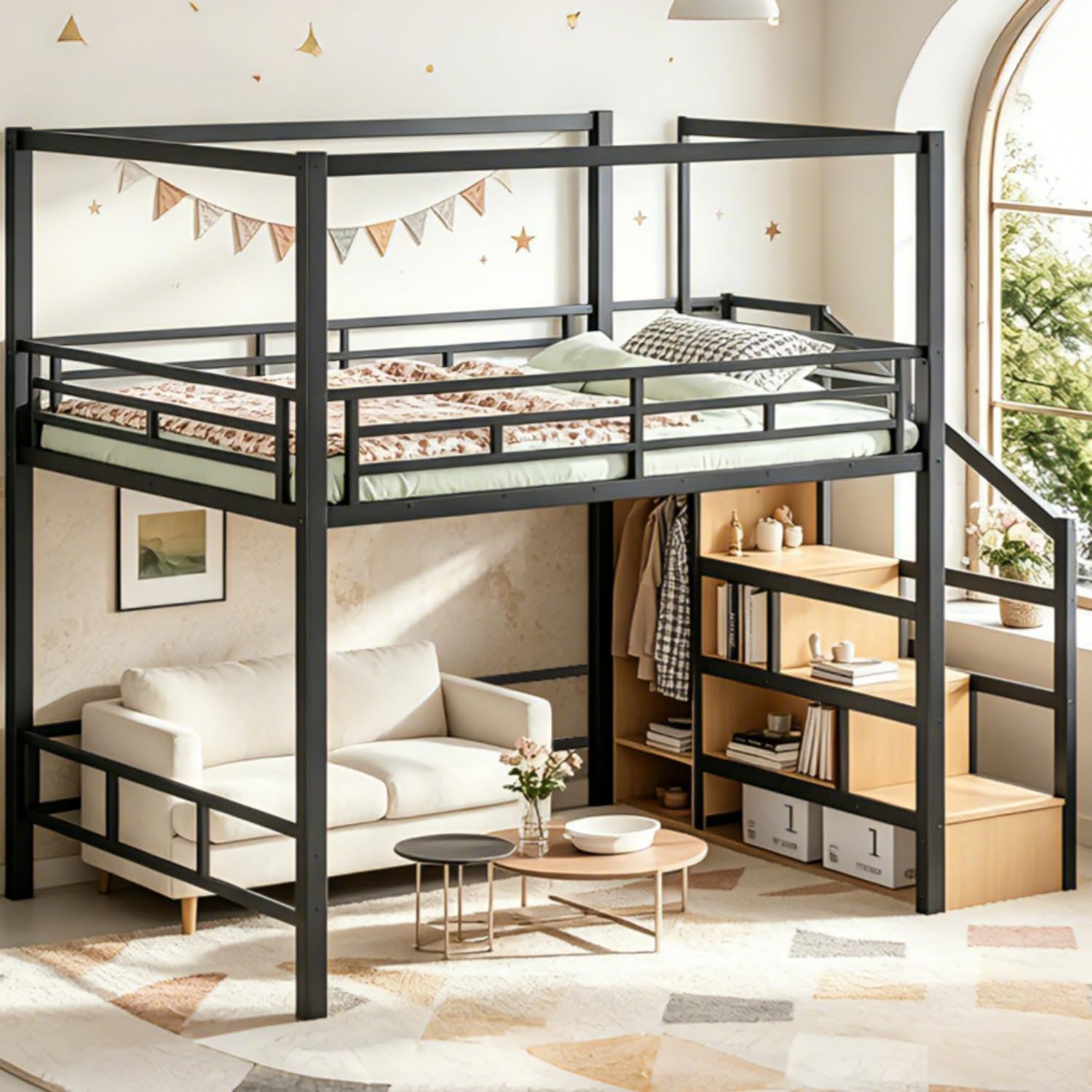 Queen Loft Bed with Storage St - Canopy Bed Frame Metal Queen review and price