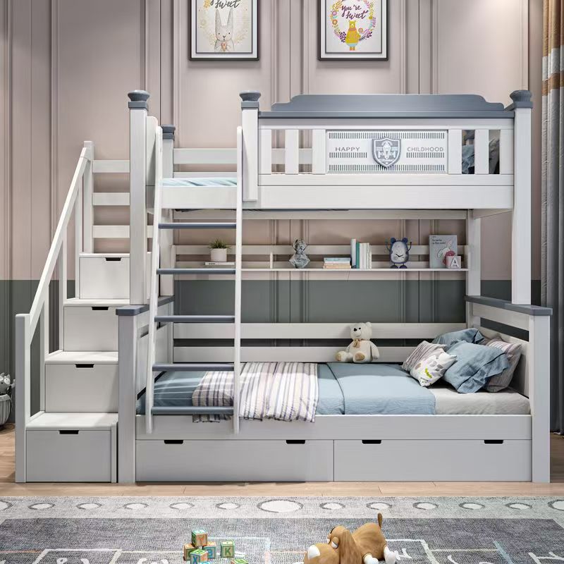 ！@2025 Cheap Wooden Kids Bedro - Bunk Bed With Stairs And Slide review and price