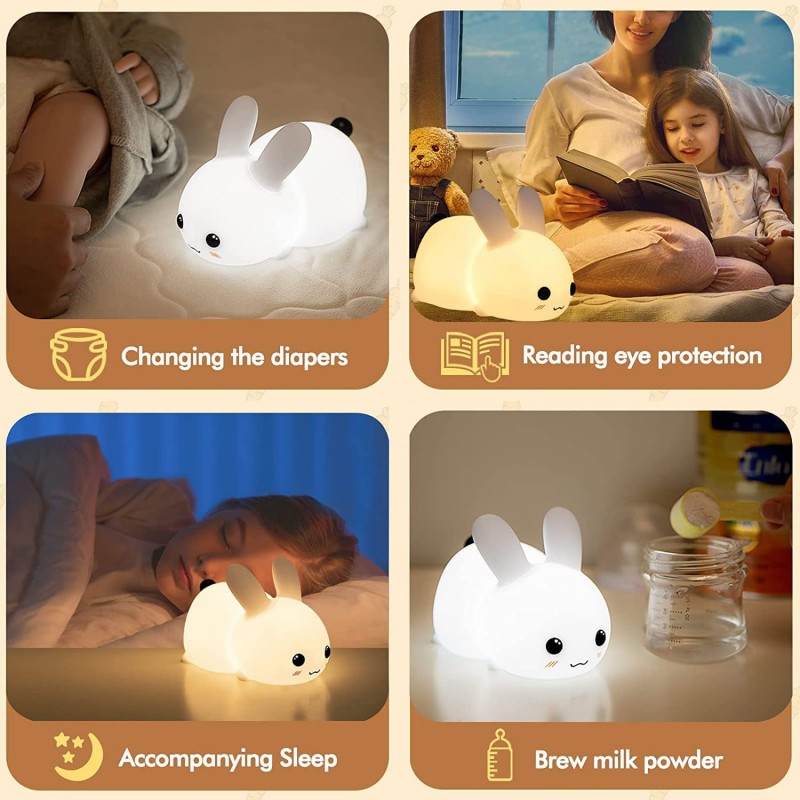 LED Rabbit Night Light Remote  - Floating Nightstand With Led Light review and price