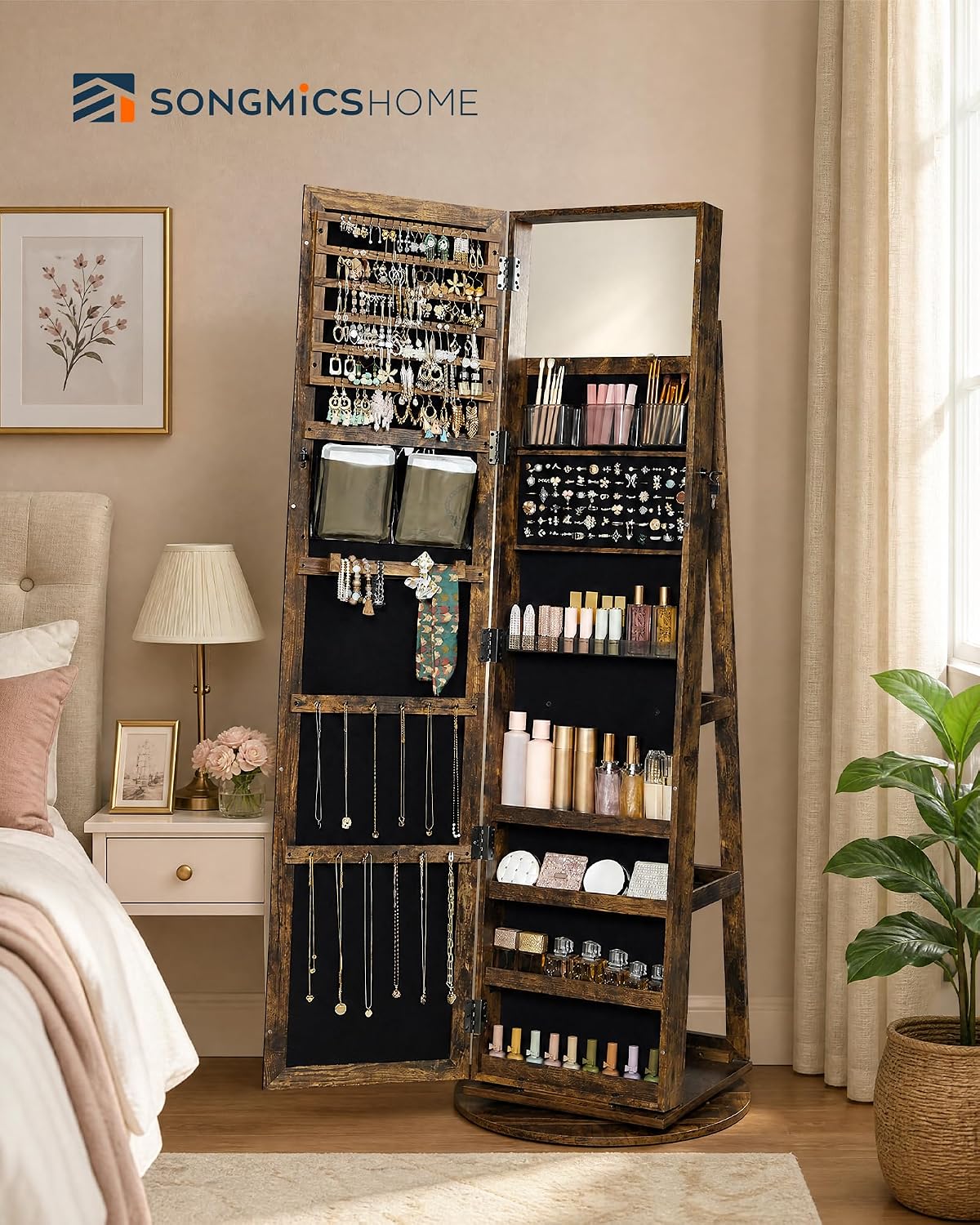 Standing Jewelry Cabinet, Full - Full Length Mirror Jewelry Armoire review and price