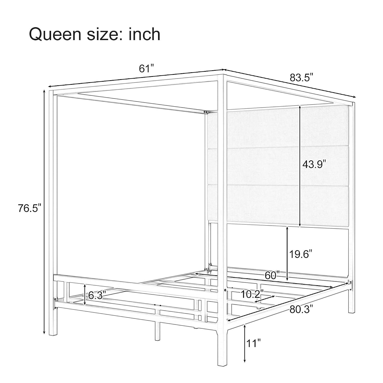 Queen Canopy Bed Tall Velvet U - Canopy Bed Frame Metal Queen review and price