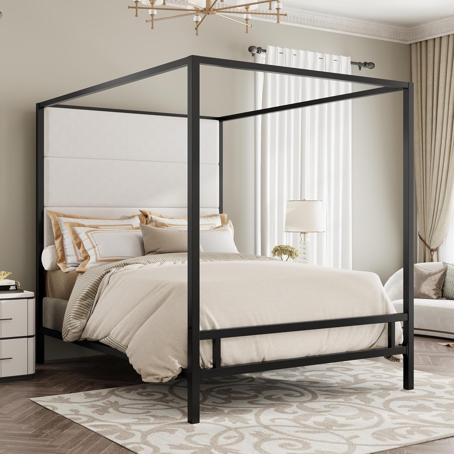 Queen Canopy Bed Tall Velvet U - Canopy Bed Frame Metal Queen review and price