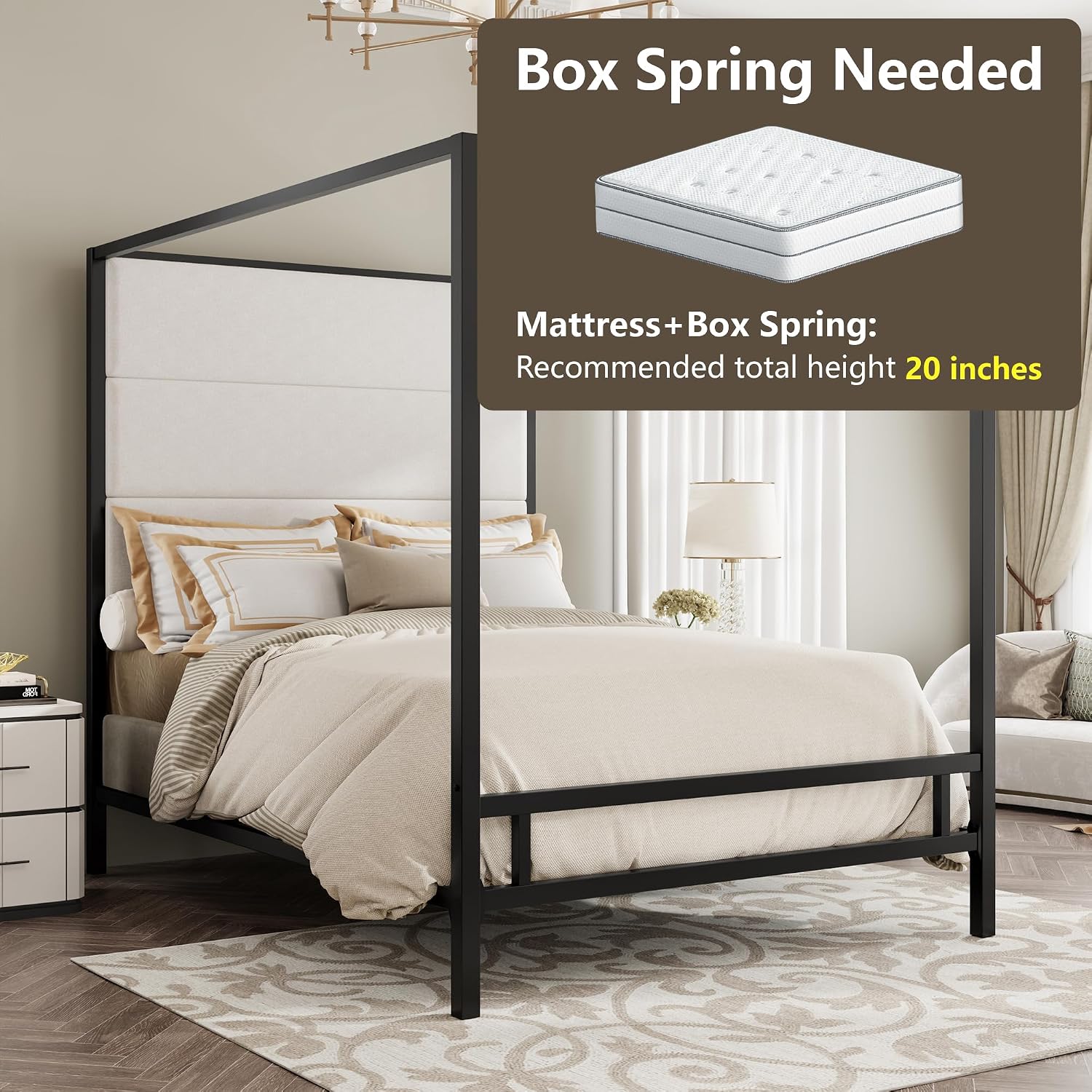 Queen Canopy Bed Tall Velvet U - Canopy Bed Frame Metal Queen review and price