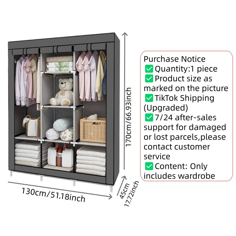 64 Inch Portable Clothes Wardr - Wardrobe Closet Portable Fabric Cover review and price