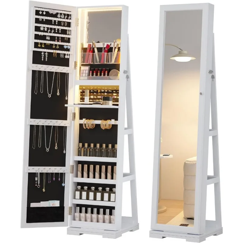 LED Jewelry Armoire with Full  - Full Length Mirror Jewelry Armoire review and price