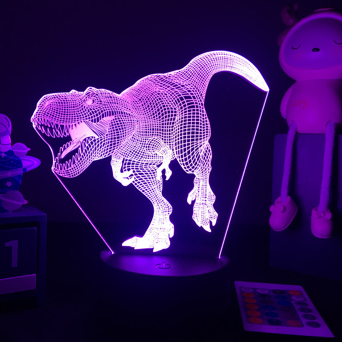3D LED Dinosaur Nightlight For - Floating Nightstand With Led Light review and price