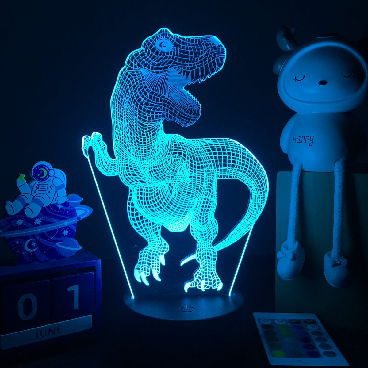 3D LED Dinosaur Nightlight For - Floating Nightstand With Led Light review and price