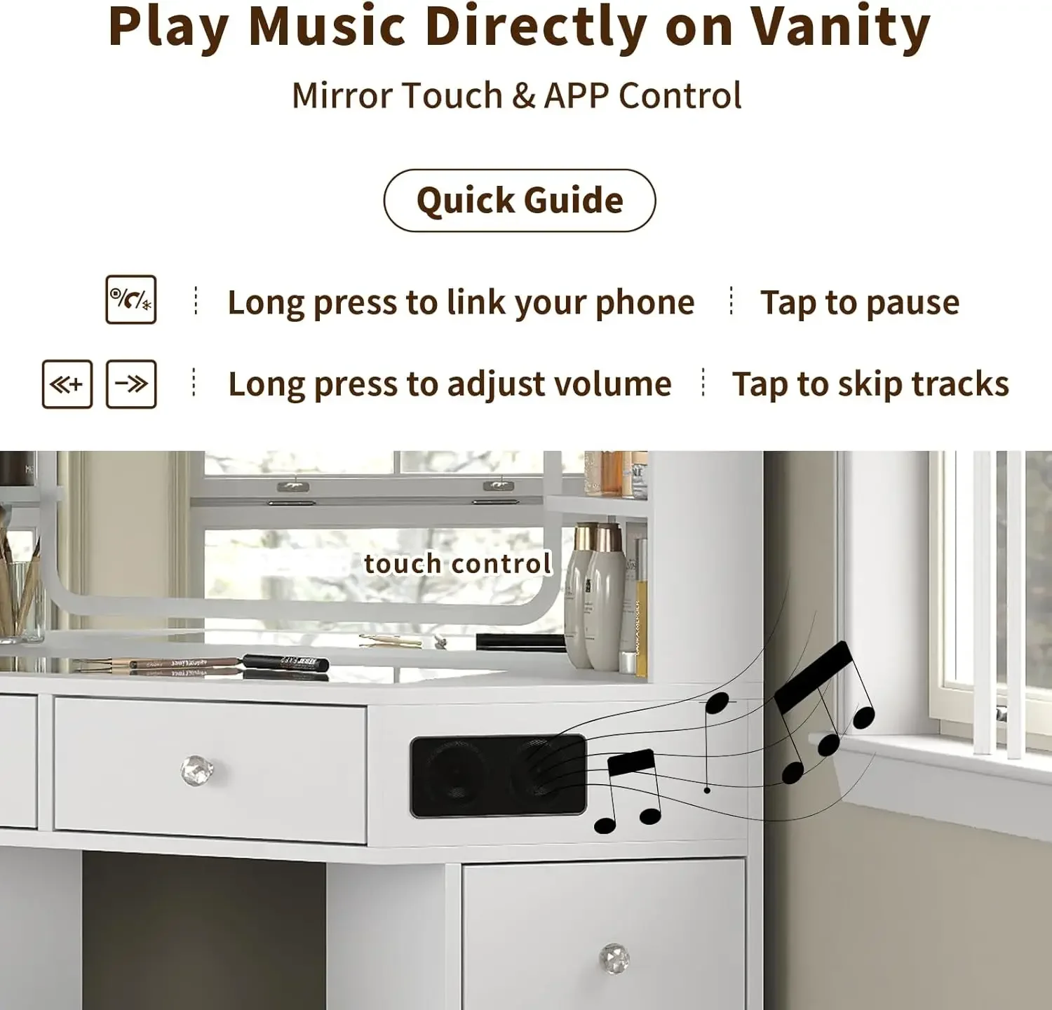 Corner Vanity Desk Speaker Dra - Dressing Table Vanity With Lighted Mirror review and price
