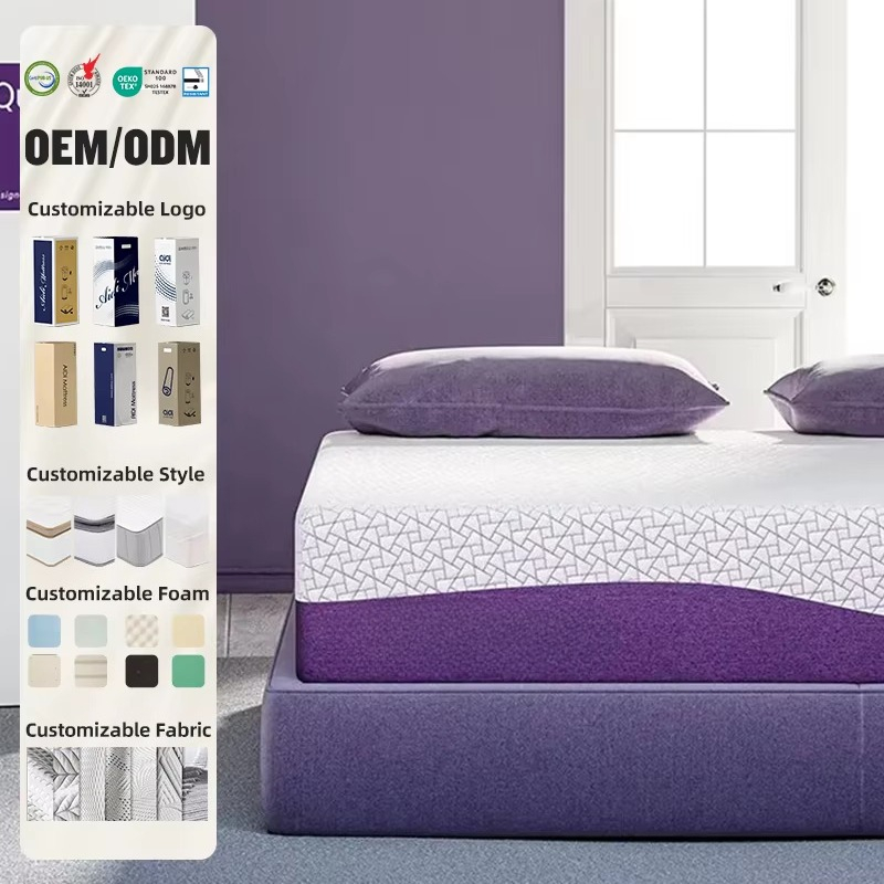 OEM/ODM Prple Colour Mattress  - Memory Foam Mattress In A Box Queen review and price