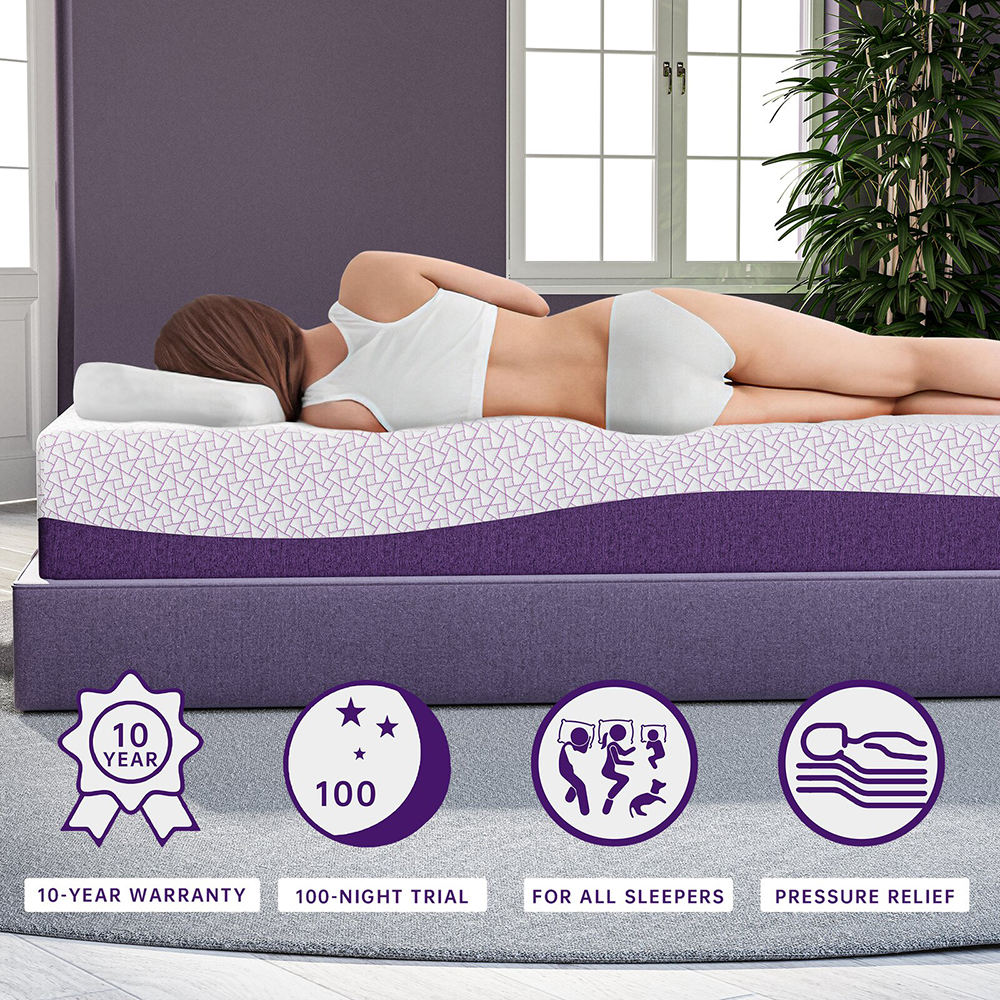 OEM/ODM Prple Colour Mattress  - Memory Foam Mattress In A Box Queen review and price
