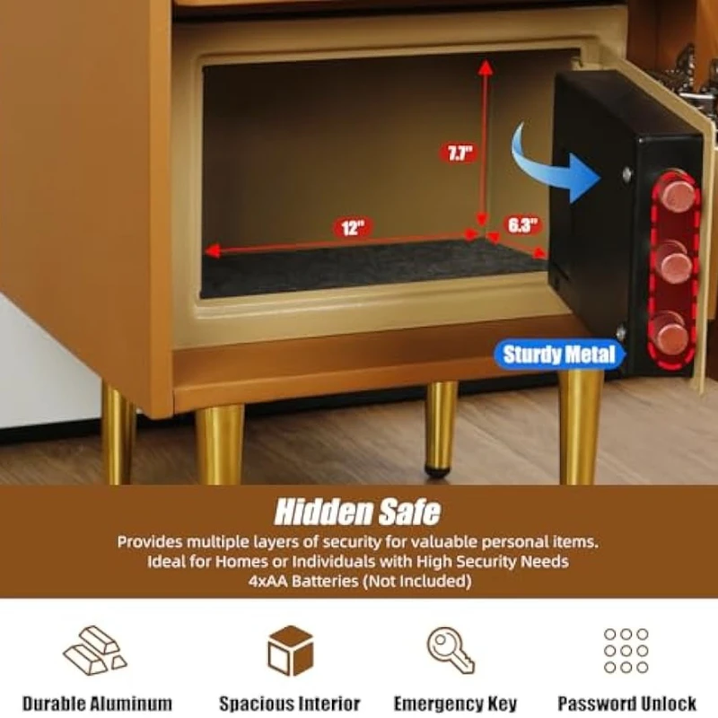 Smart Nightstand With Hidden S - Solid Wood Nightstand 2 Drawers review and price