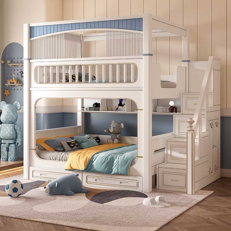 &Modern House White Boys Girl  - Bunk Bed With Stairs And Slide review and price