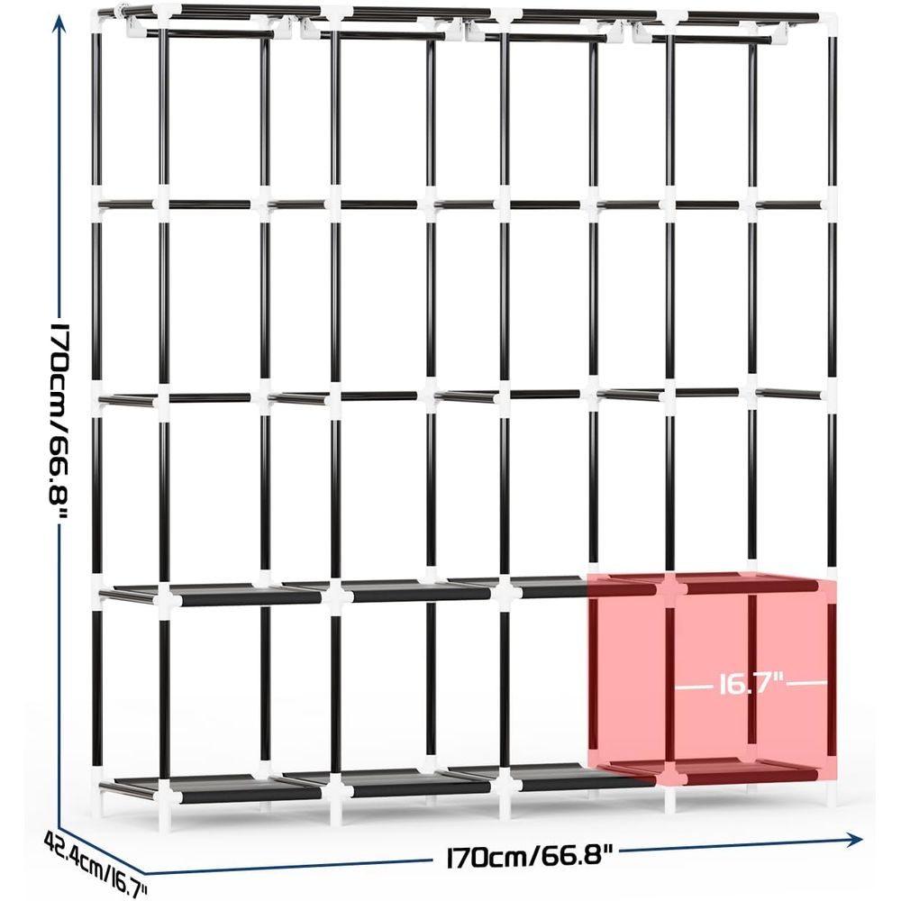 Clothes Organizer with 4 Hangi - Wardrobe Closet Portable Fabric Cover review and price