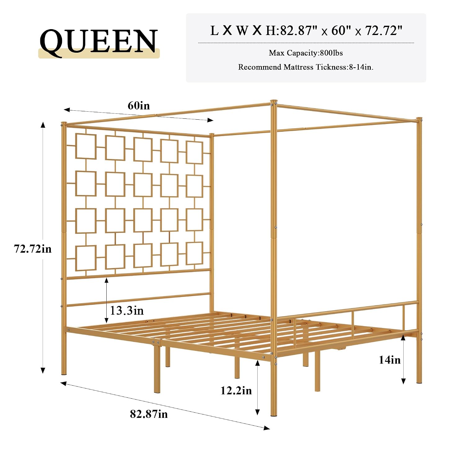 Queen Canopy Bed Frame Metal F - Canopy Bed Frame Metal Queen review and price