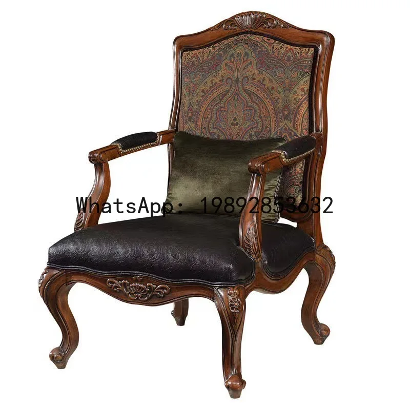 H5.15  all-solid wood sofa lea - Chairs review and price