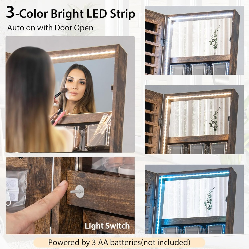 CHARMAID Standing Jewelry Armo - Full Length Mirror Jewelry Armoire review and price