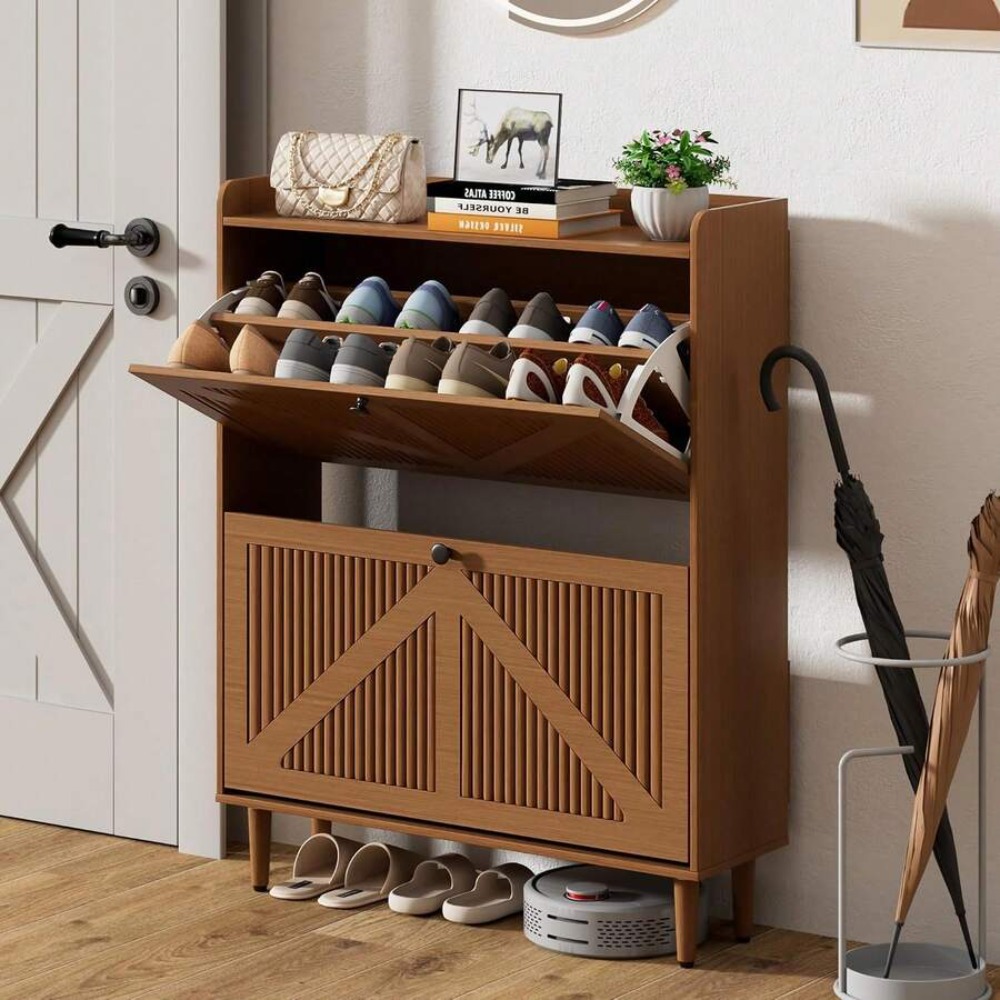 2 Door Narrow Shoe Storage Cab - Shoe Rack Cabinet Narrow Entryway review and price