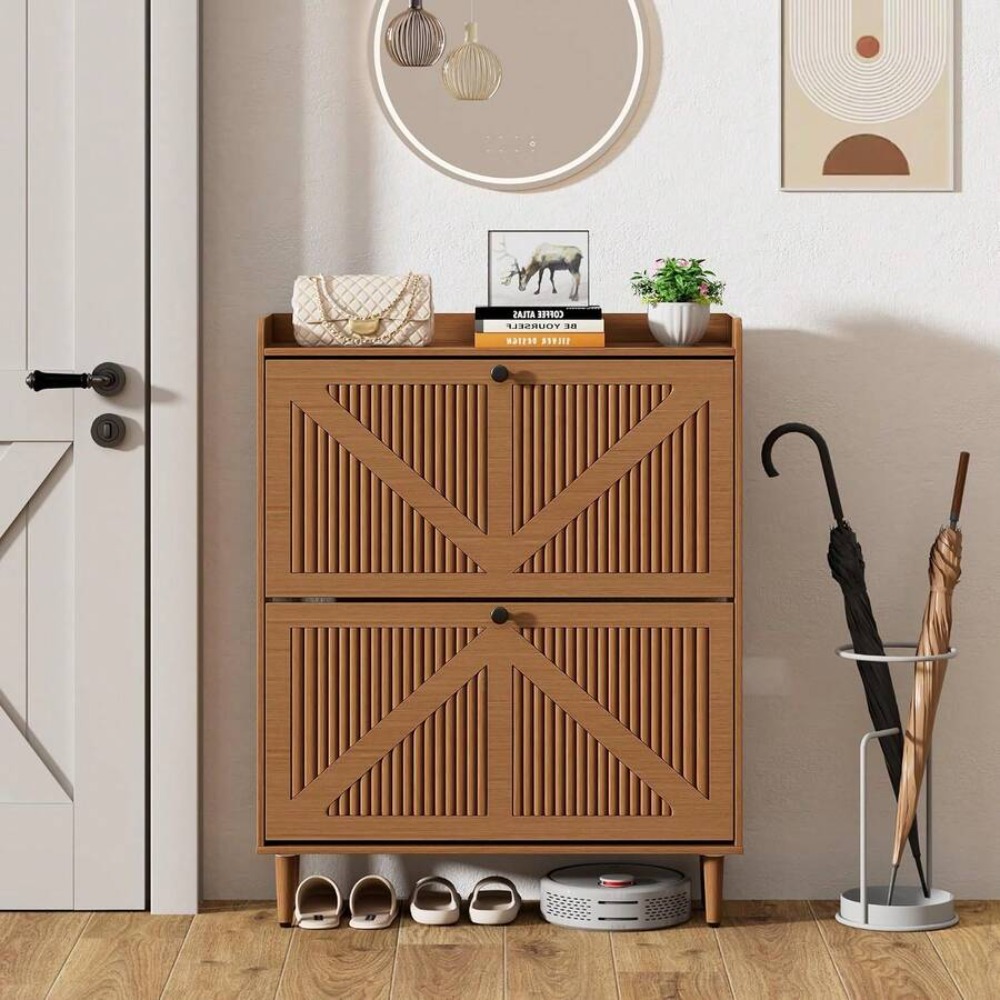 2 Door Narrow Shoe Storage Cab - Shoe Rack Cabinet Narrow Entryway review and price