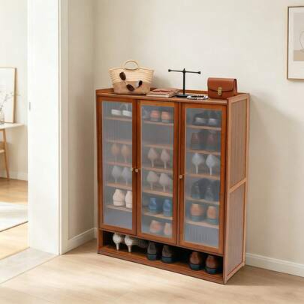 Shoe Cabinet 8 Tier 3 Door Fre - Shoe Rack Cabinet Narrow Entryway review and price