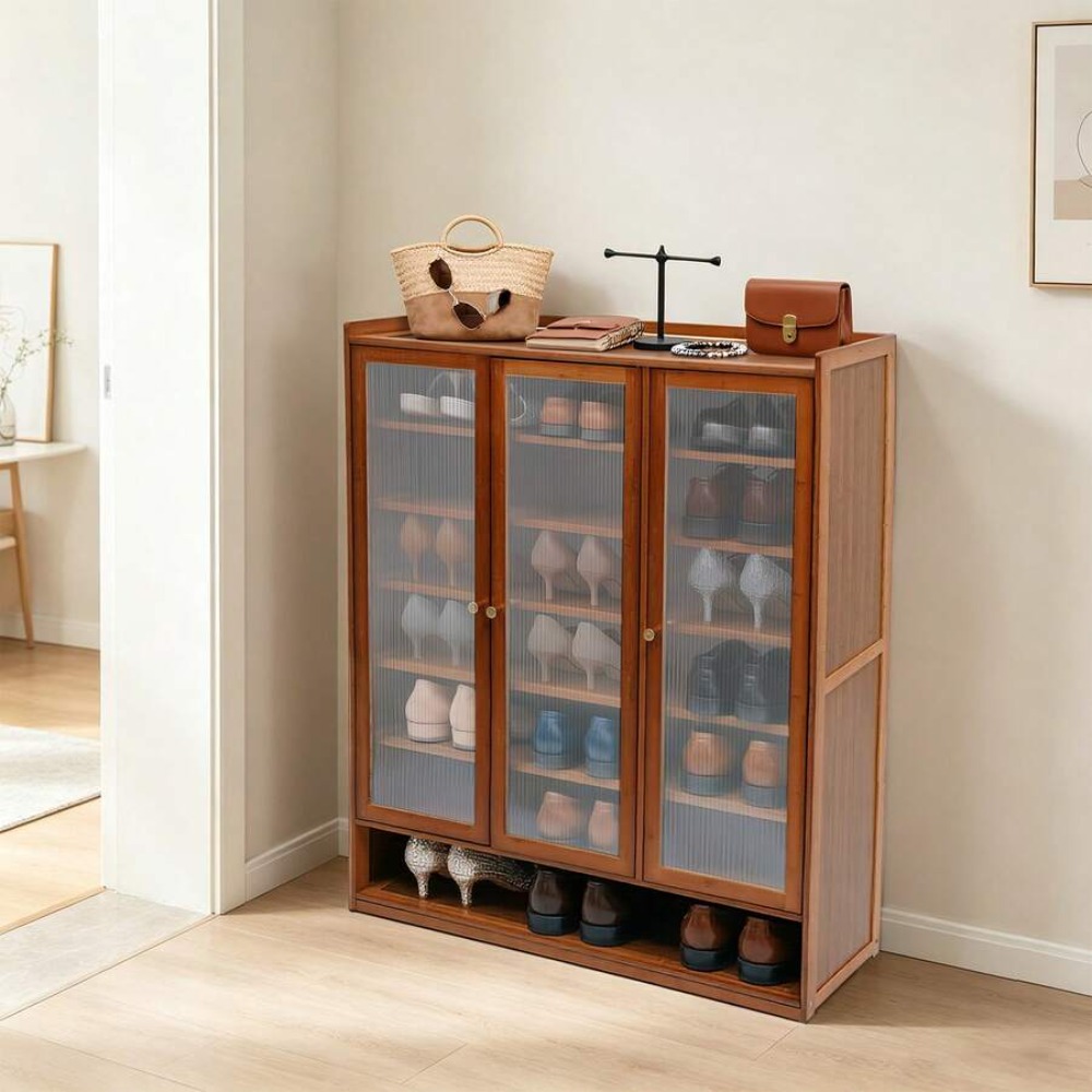 Shoe Cabinet 8 Tier 3 Door Fre - Shoe Rack Cabinet Narrow Entryway review and price