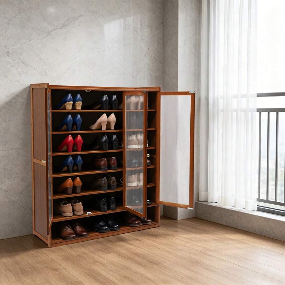 Shoe Cabinet 8 Tier 3 Door Fre - Shoe Rack Cabinet Narrow Entryway review and price