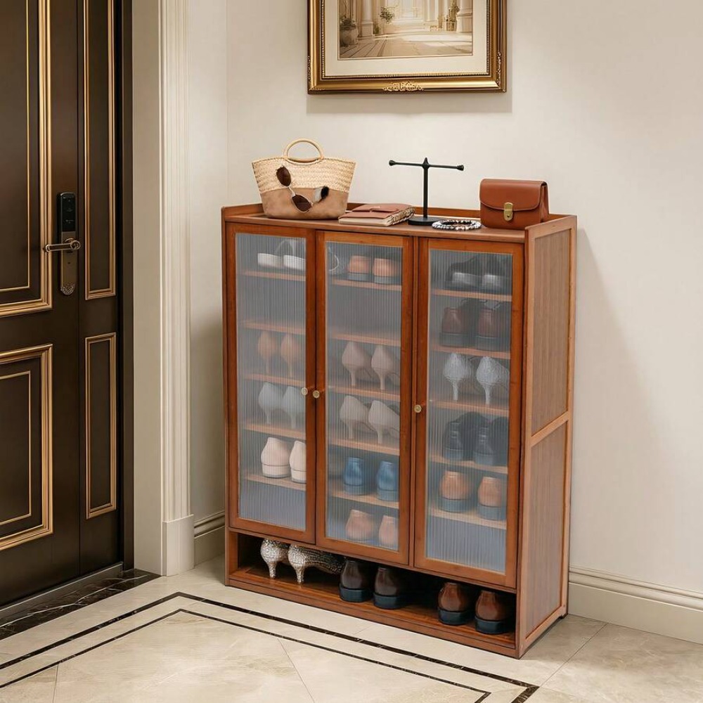 Shoe Cabinet 8 Tier 3 Door Fre - Shoe Rack Cabinet Narrow Entryway review and price