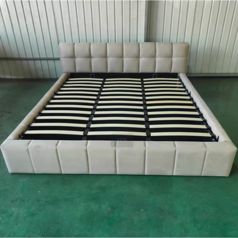 ^ Modern Tufted Soft Bed with  - Gas Lift Storage Bed Hydraulic review and price