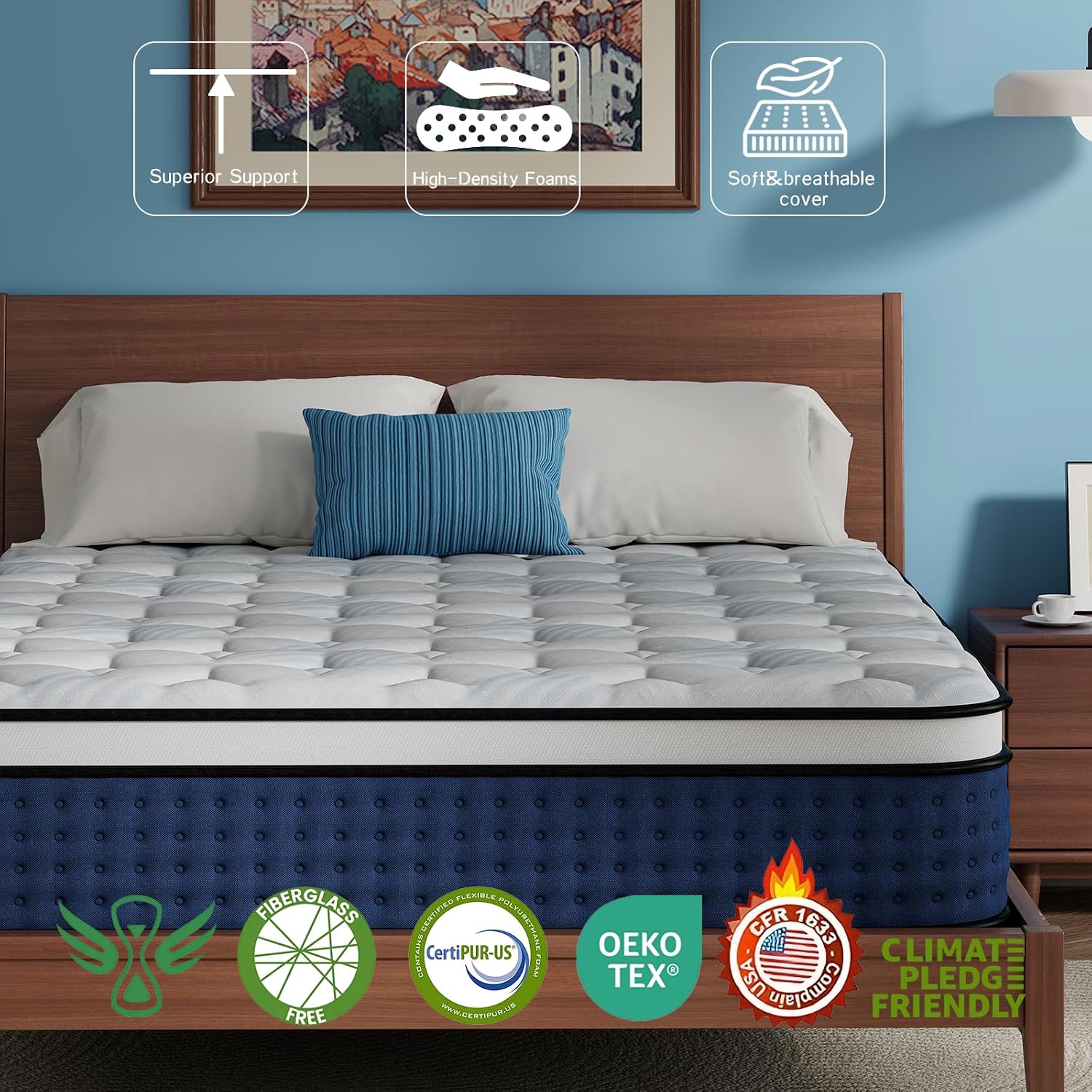 Mattress,Hybrid Queen Size Mat - Memory Foam Mattress In A Box Queen review and price
