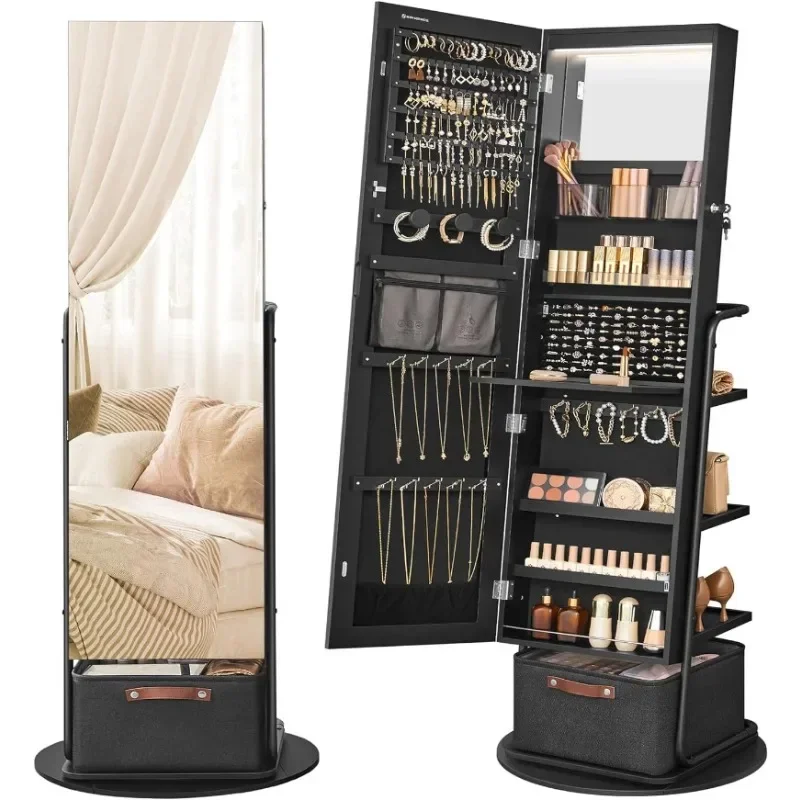 l 360° Swivel Mirrored Jewelry - Full Length Mirror Jewelry Armoire review and price
