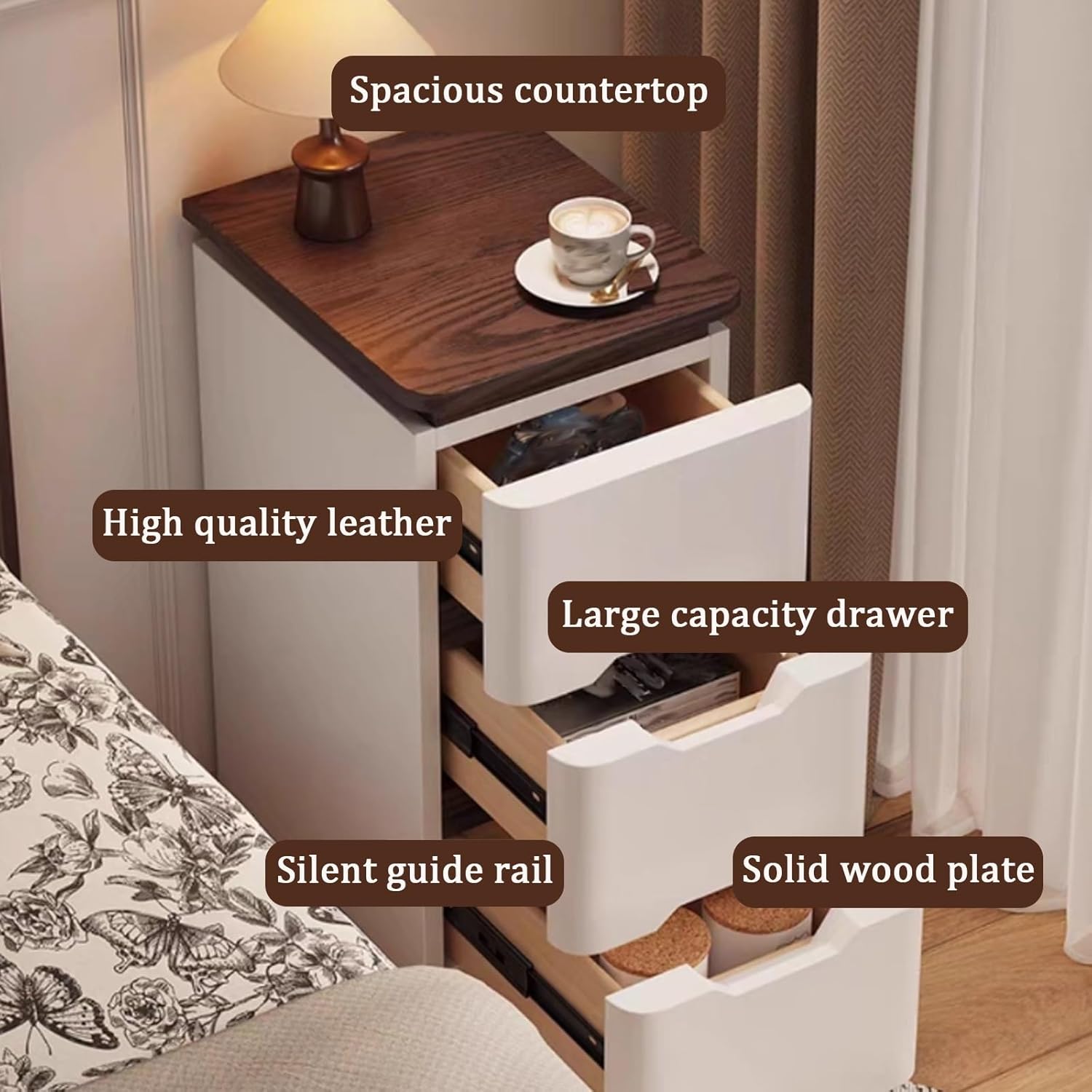 Bed Side Tables Bedroom, Night - Solid Wood Nightstand 2 Drawers review and price